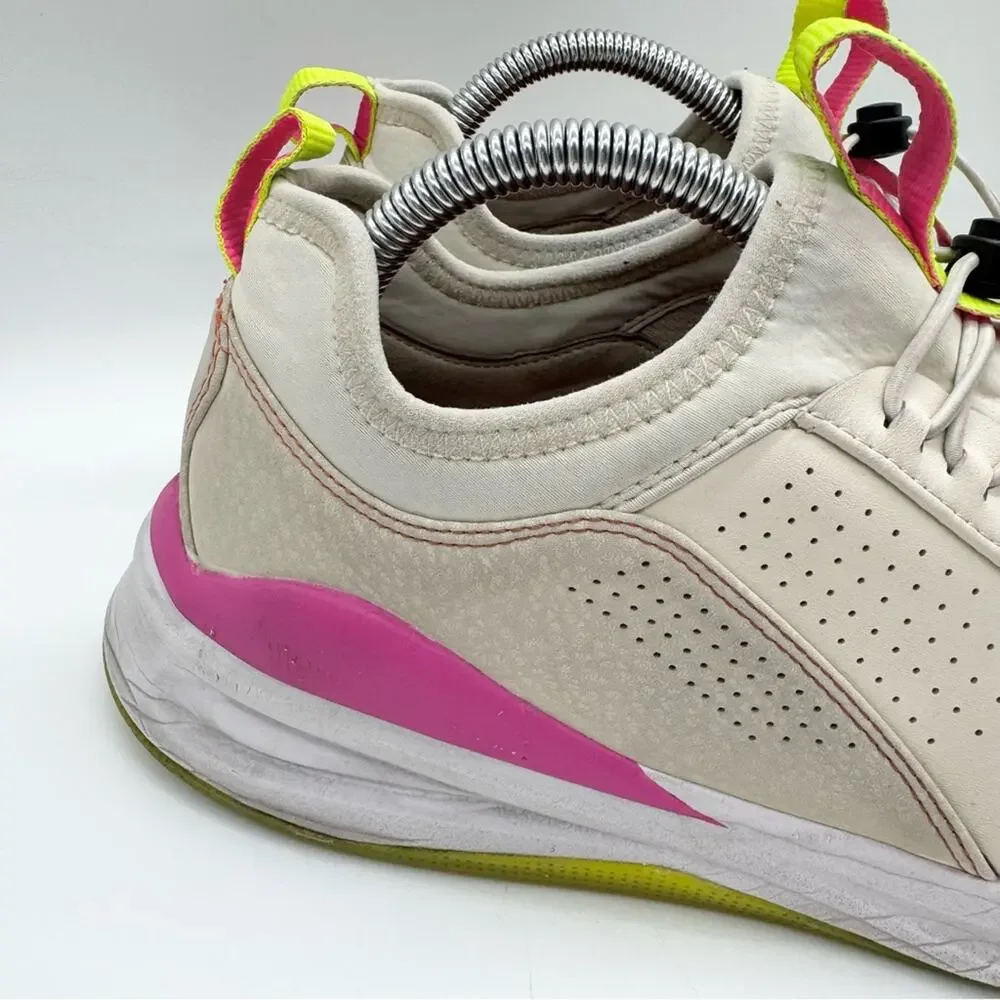 Clove Women's Classic Beige Yellow Pink Slip On Cinch Work Comfort Sneaker - 9.5